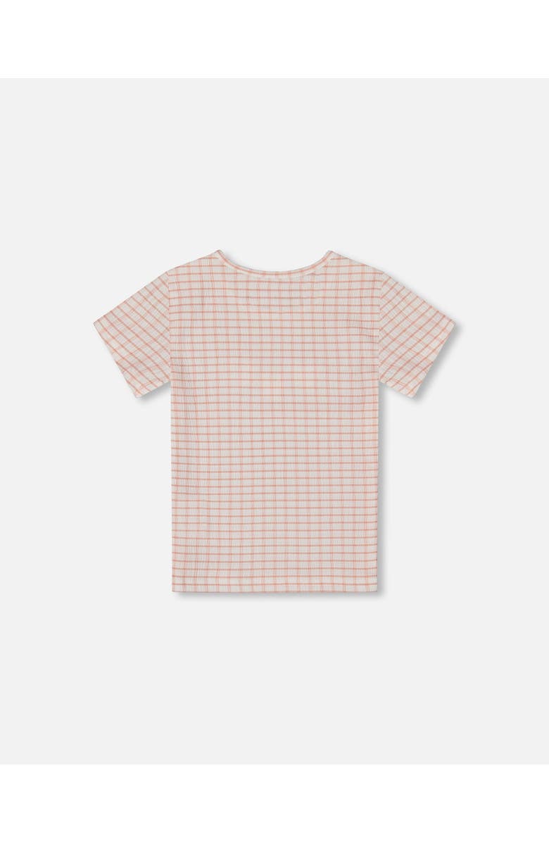 Deux par Deux Little Girl's Crinkle Top With Applique Light Old Pink, Alternate, color,