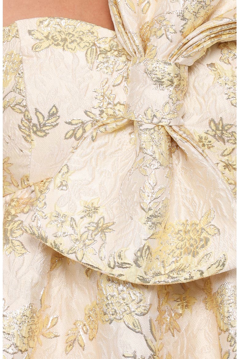Betina Bow Front Maxi Dress, Alternate, color, YELLOW BROCADE