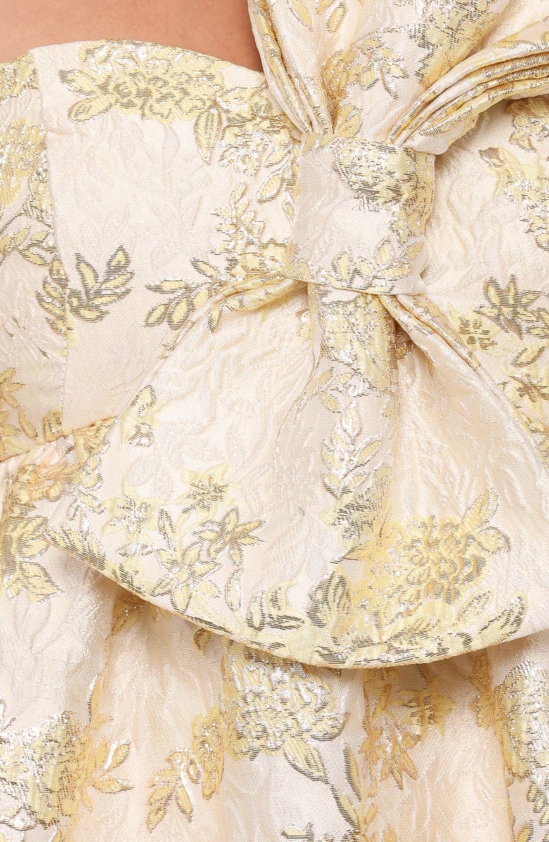 Petal & Pup Betina Bow Front Maxi Dress, Alternate, color, Yellow Brocade