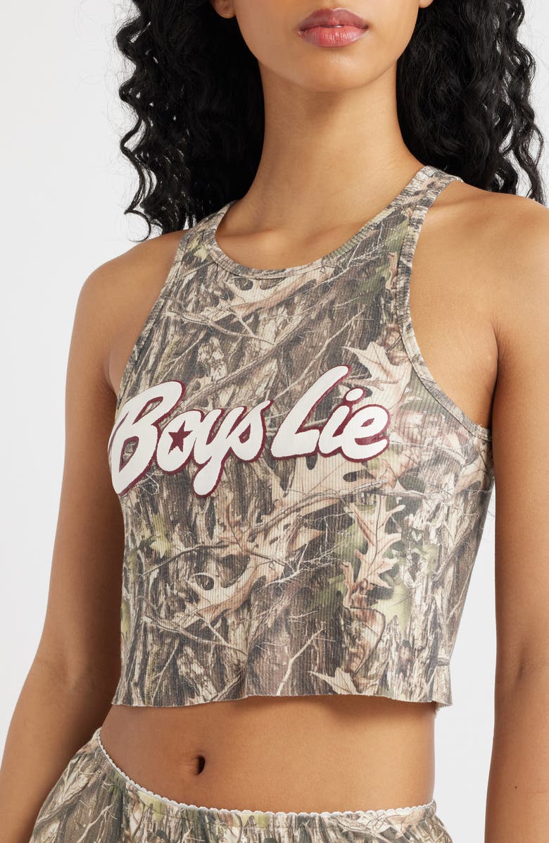 BOYS LIE Starlight Graphic Crop Camo Tank, Alternate, color, Multi