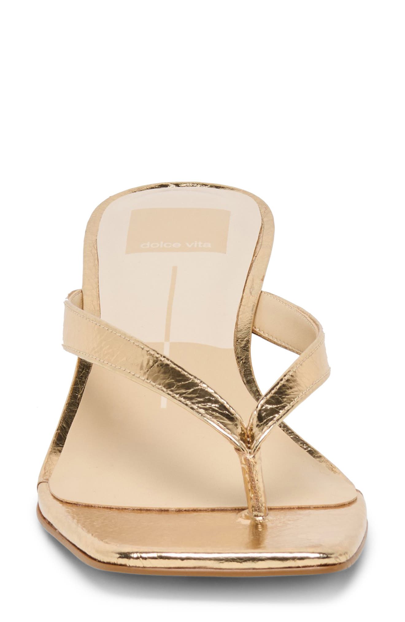 Ramia Kitten Heel Flip Flop, Alternate, color, GOLD DISTRESSED LEATHER