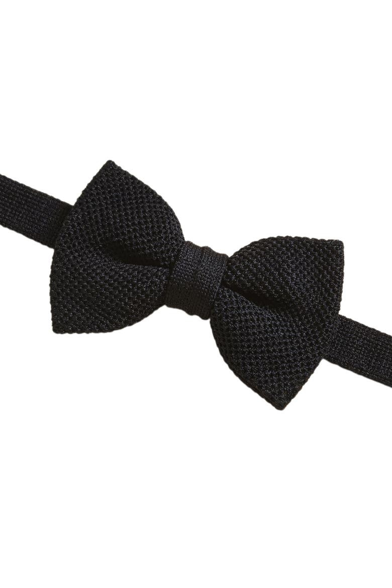 Ryan Silk Knit Pre-Tied Bow Tie, Alternate, color, Black