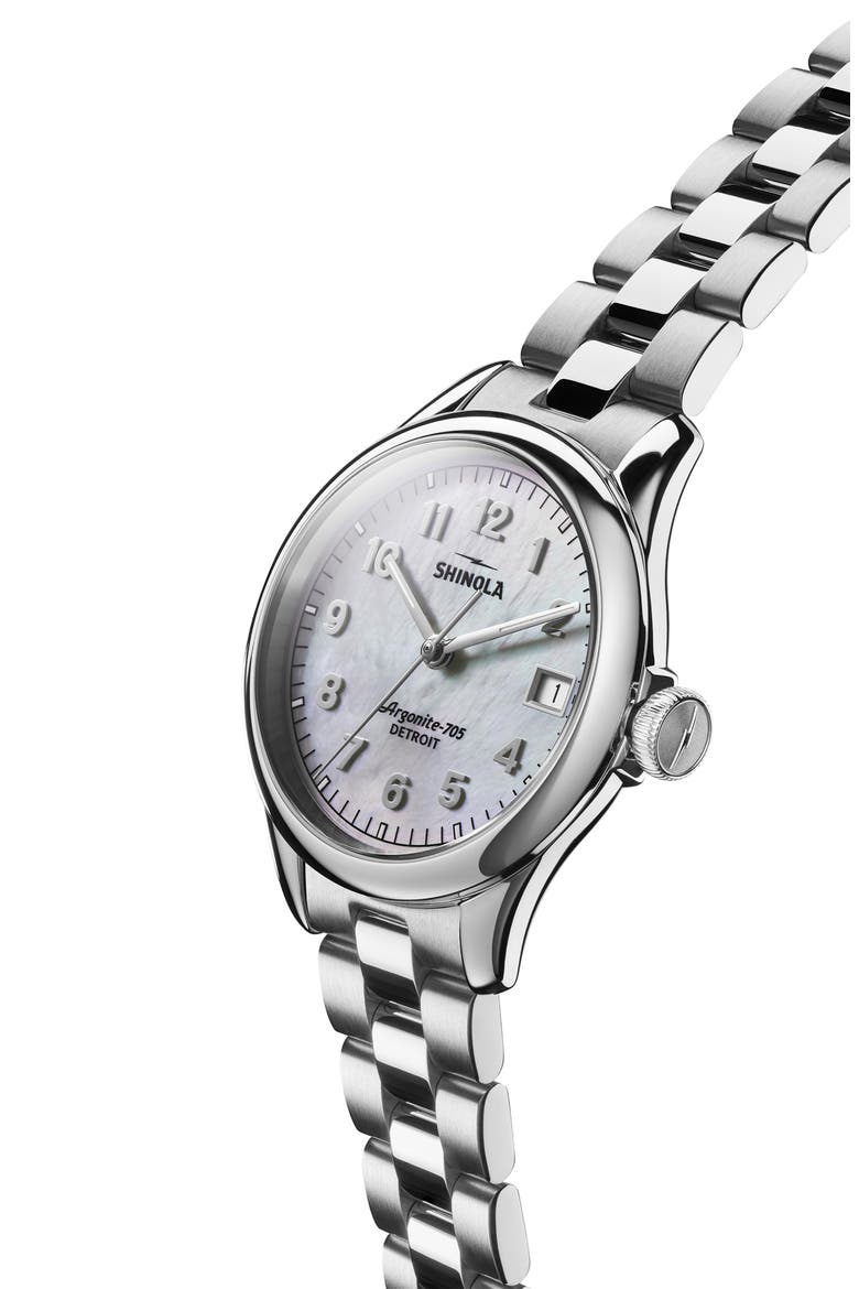 Vinton Bracelet Watch, 32mm, Alternate, color, SILVER/ WHITE MOP/ SILVER