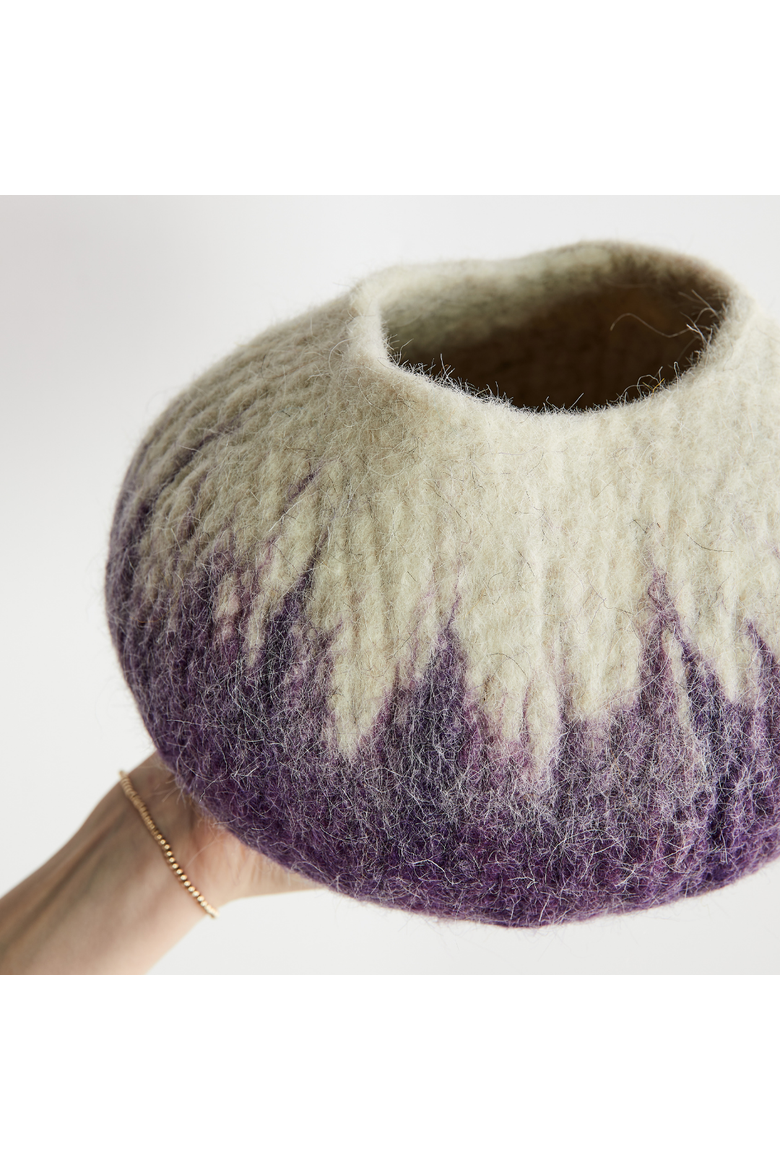 Violet Purple Decorative Wool Ukhamba Bowl, Main, color, Violet