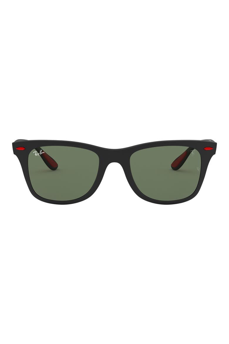 x Scuderia Ferrari 52mm Square Sunglasses, Main, color, MATTE BLACK