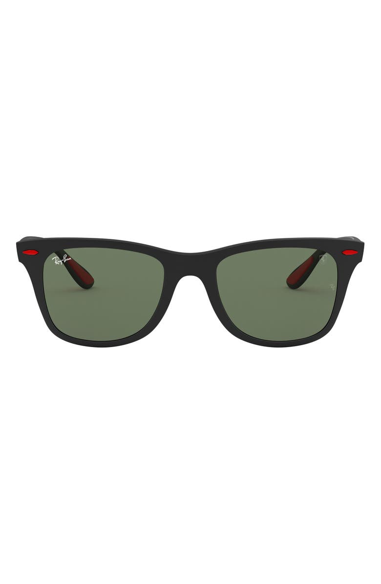 Ray-Ban x Scuderia Ferrari 52mm Square Sunglasses, Main, color, Matte Black