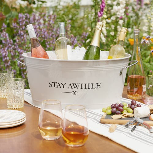 Twine Stay Awhile Metal Beverage Tub In Grey