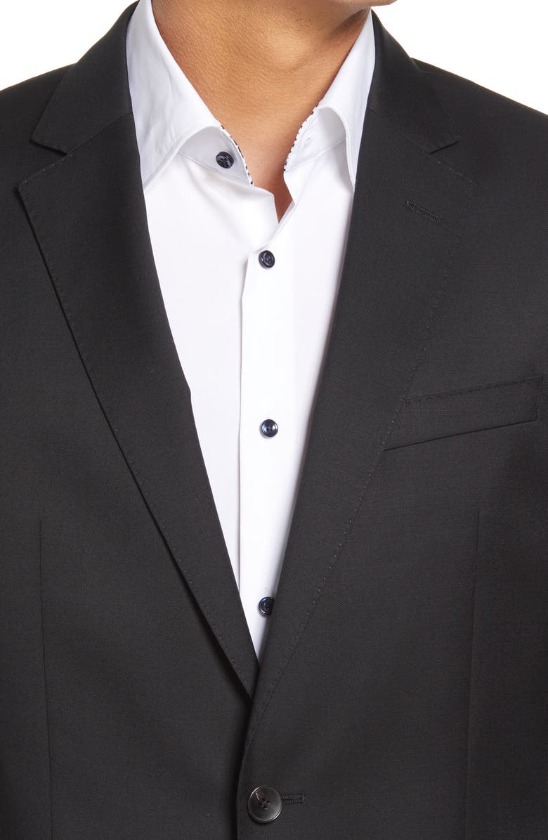 BOSS Slim Fit Solid Wool Suit Jacket, Alternate, color, Blk