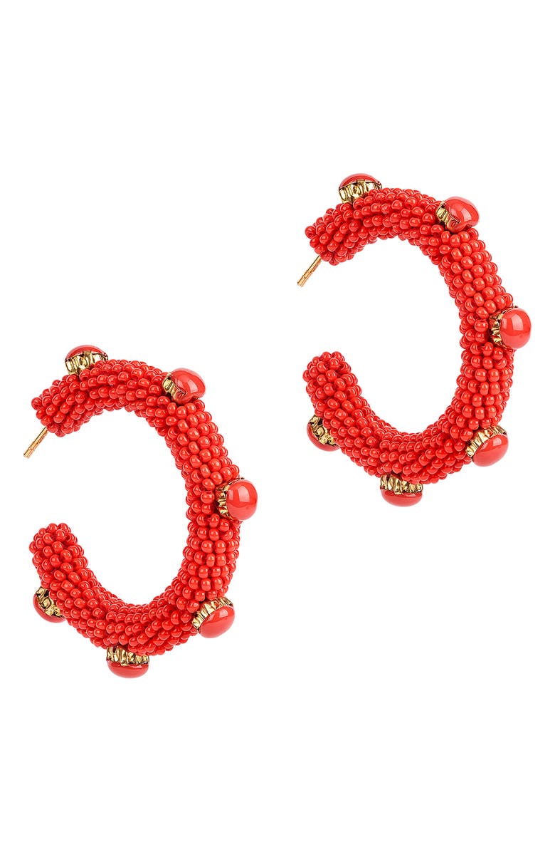 Deepa Gurnani Hayes Beaded Hoop Earrings, Main, color, 