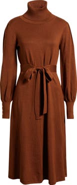 Julia Jordan Turtleneck Long Sleeve Midi Dress