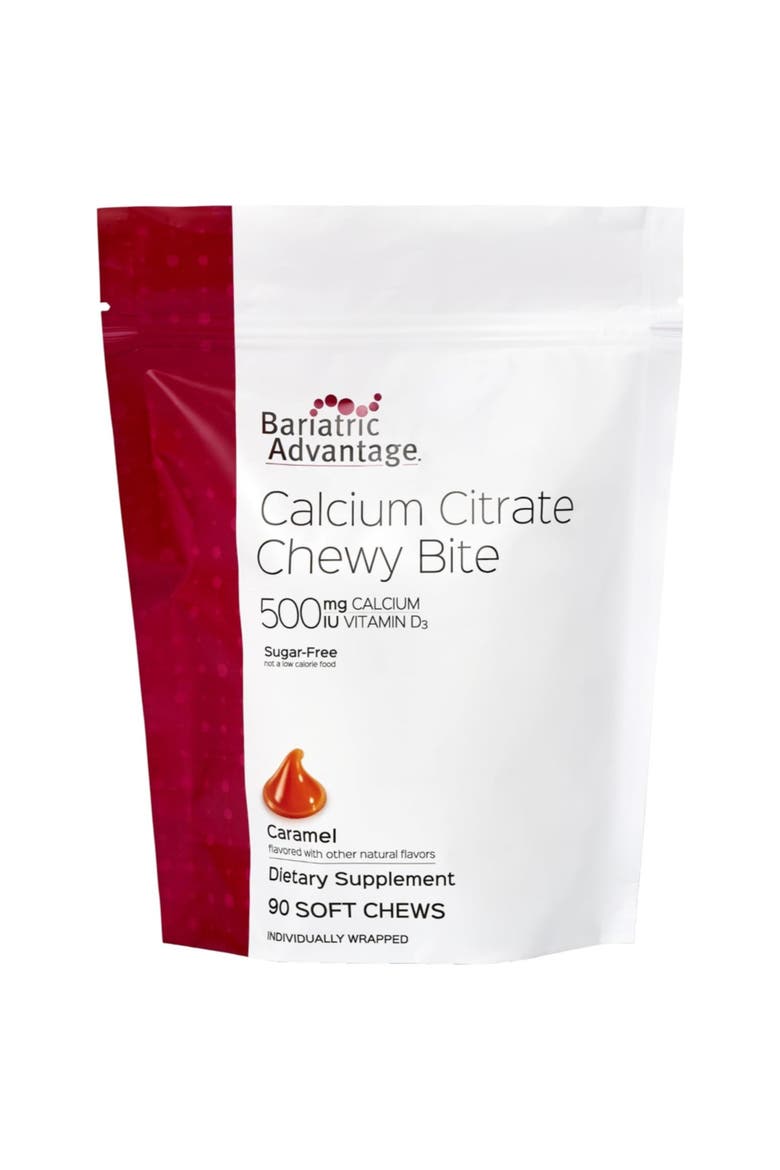 Calcium Citrate Chewy Bites 500 mg Highly Absorbable Vitamin D3 Supplement 90 Count, Main, color, None