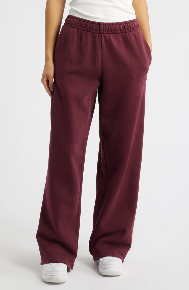 PacSun Wide Leg Sweatpants, Main, color, Wine