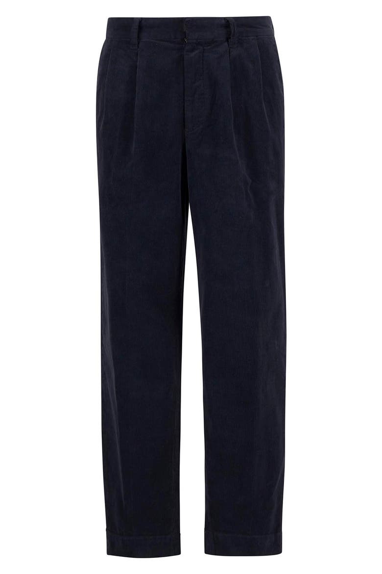 Wallington Pleated Stretch Corduroy Suit Pants, Alternate, color, NAVY