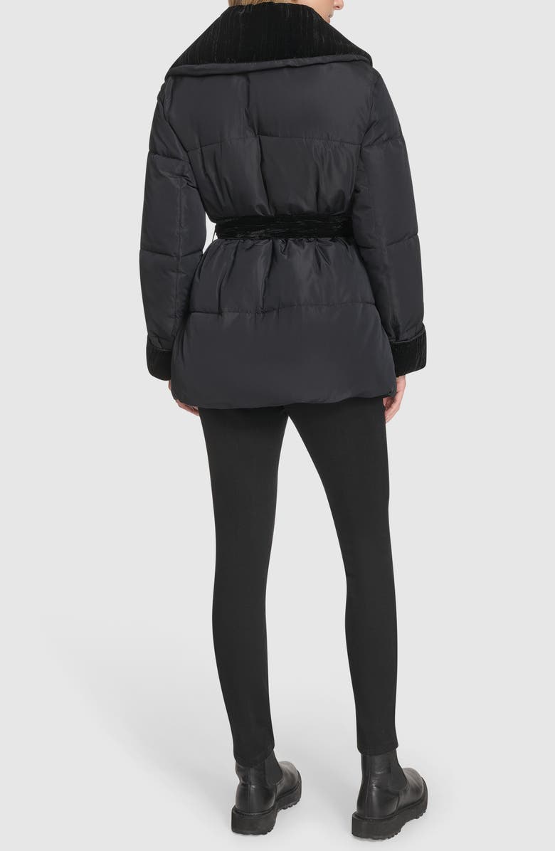 Andrew Marc Emerson Velvet Lined Puffer Coat, Alternate, color, Black