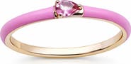 House of Frosted Daisy Pear Cut Pink Topaz Ring