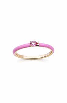 House of Frosted Daisy Pear Cut Pink Topaz Ring