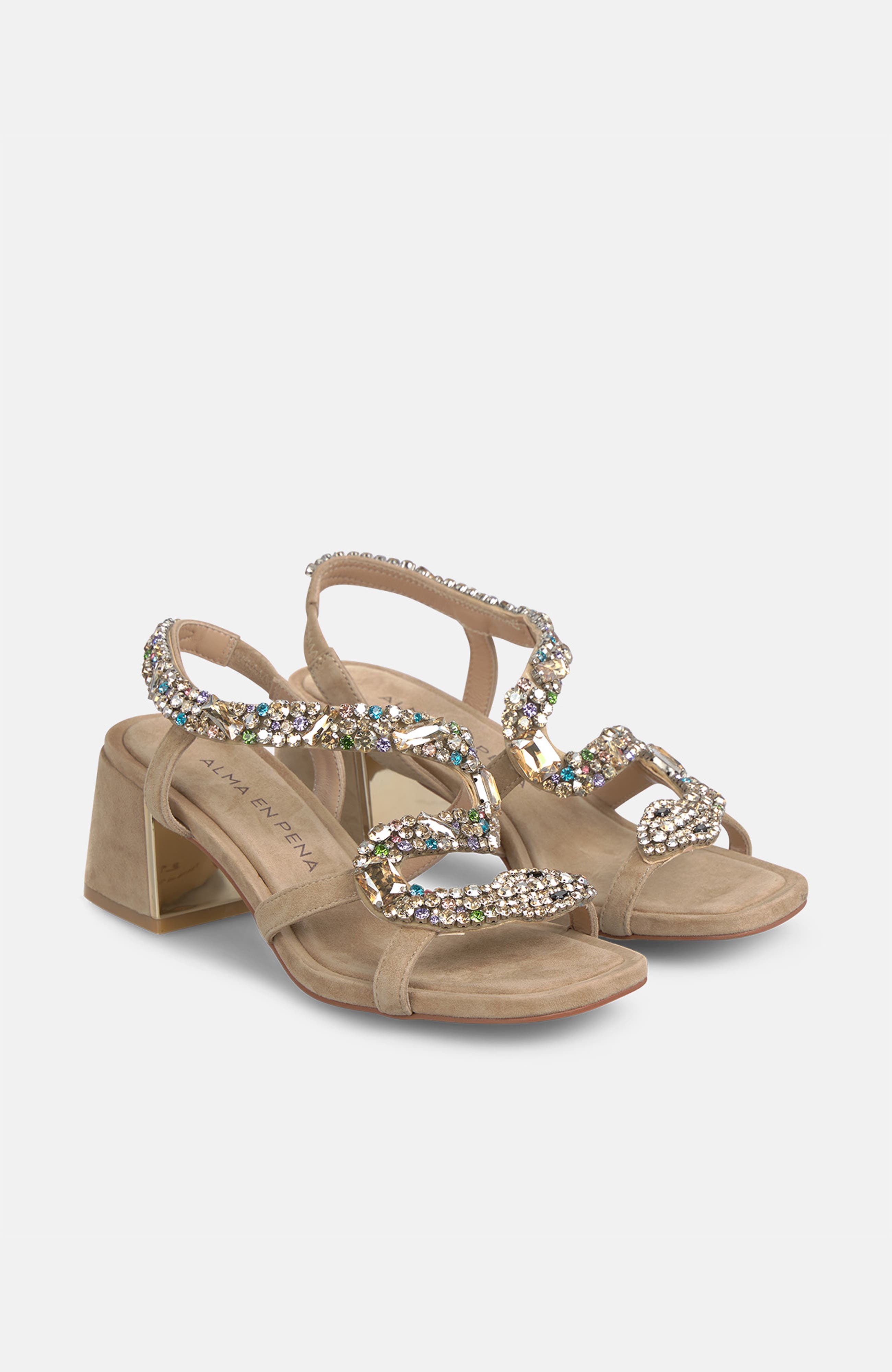 Snake Heel Sandal, Alternate, color, Sand