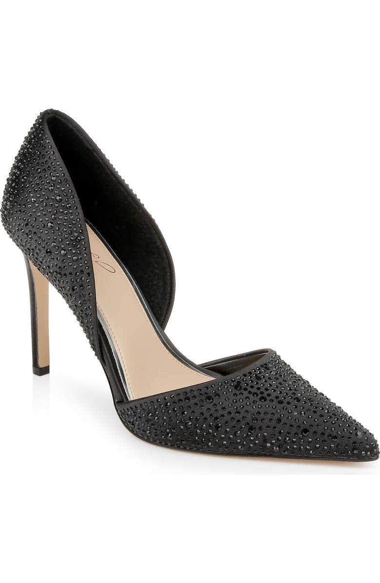 Jewel Badgley Mischka Justise Embellished Satin d'Orsay Pump, Main, color,