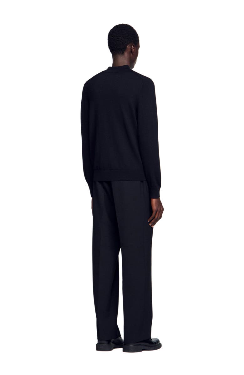 SANDRO Wool sweater with high neck, Alternate, color, Black