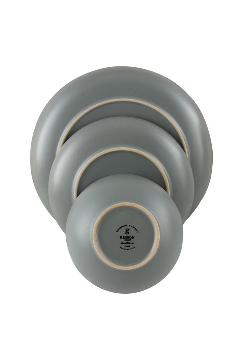 Rockaway 12 Piece Stoneware Dinnerware Set, Alternate, color, Grey