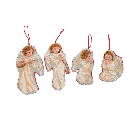 Angel Petit Point Mini Stocking Ornaments Set/6