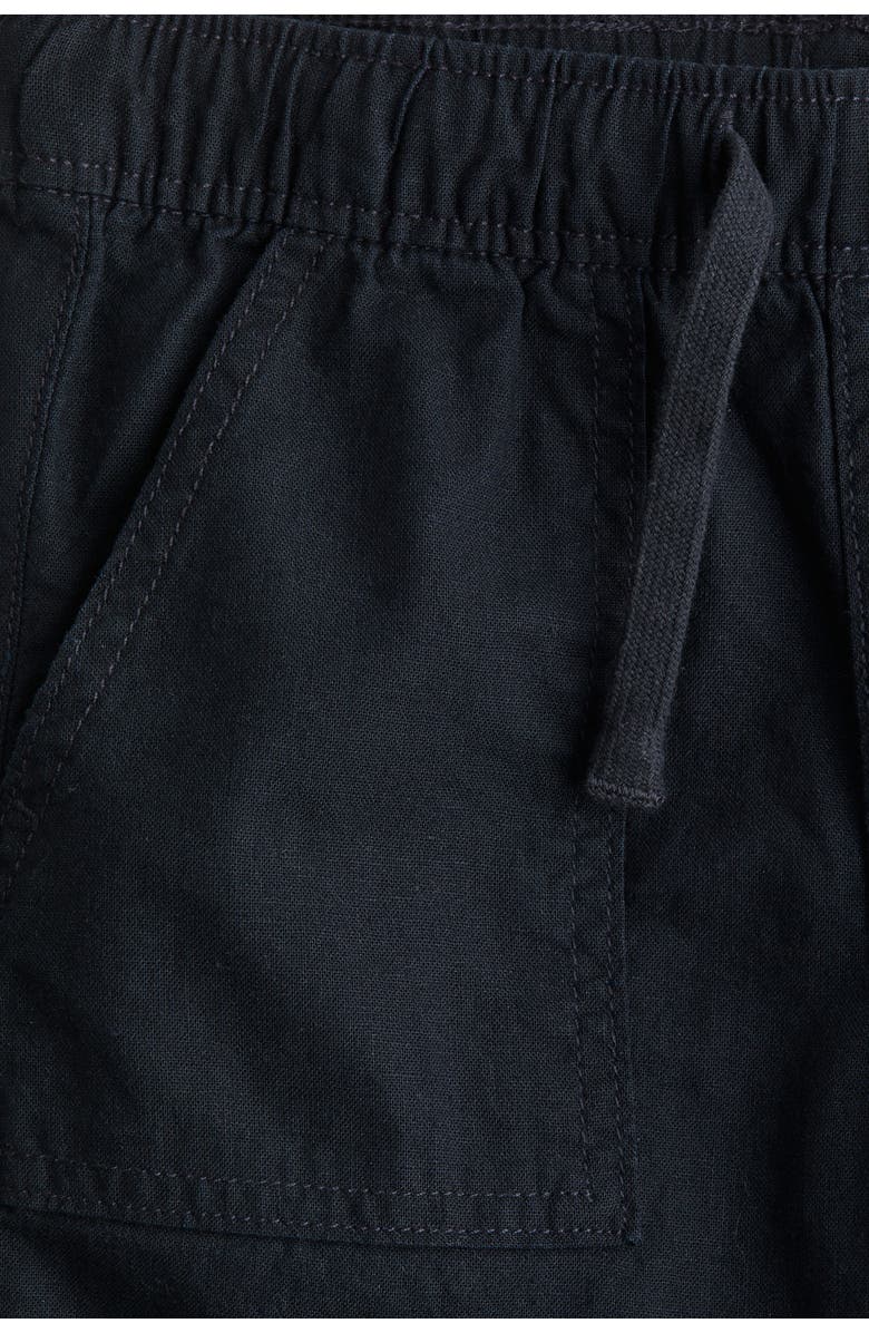 H&M Linen-blend Trousers, Alternate, color, Black