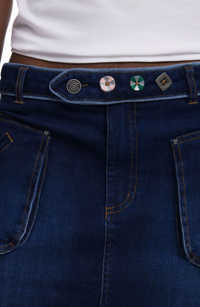Desigual Denim Miniskirt, Alternate, color, Dark Blue