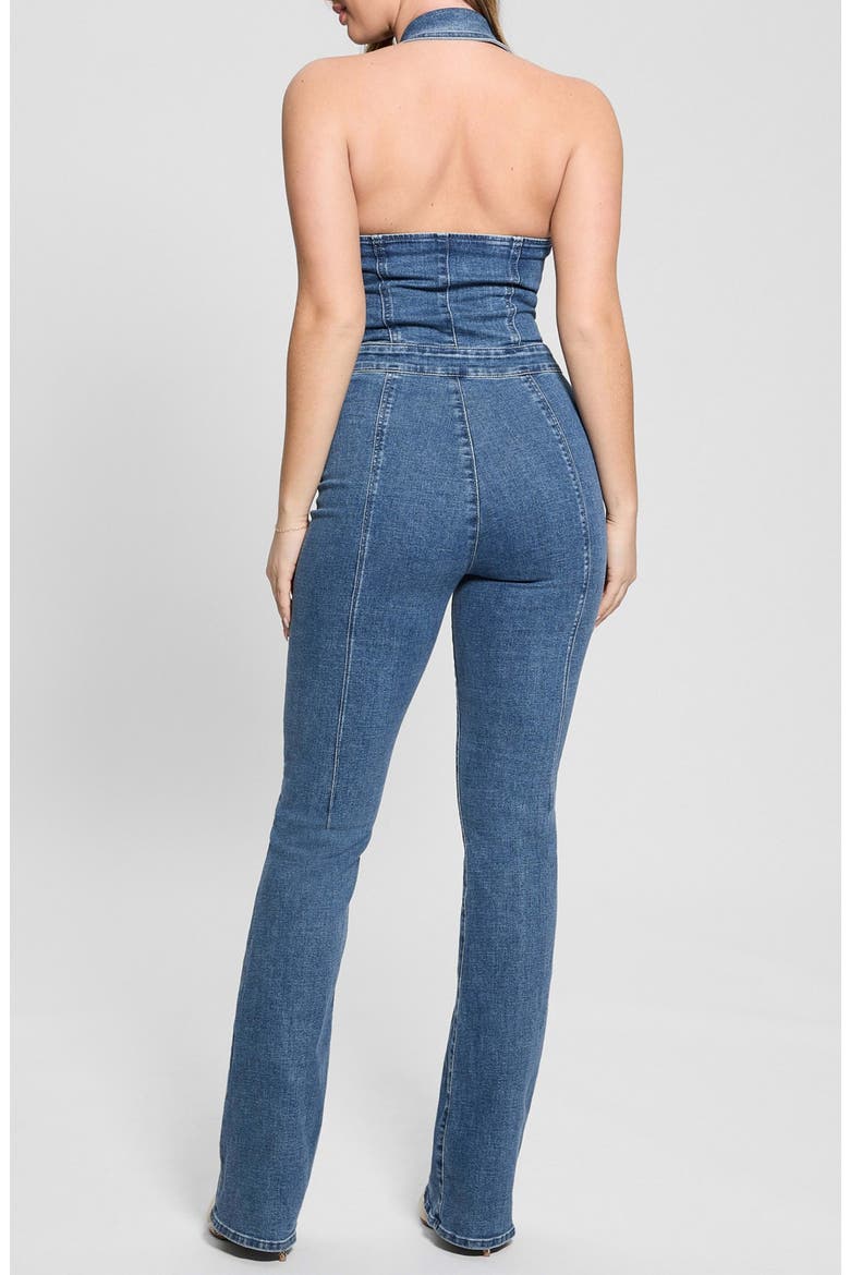 Mia Denim Halter Jumpsuit, Alternate, color, PIXIE BLUE
