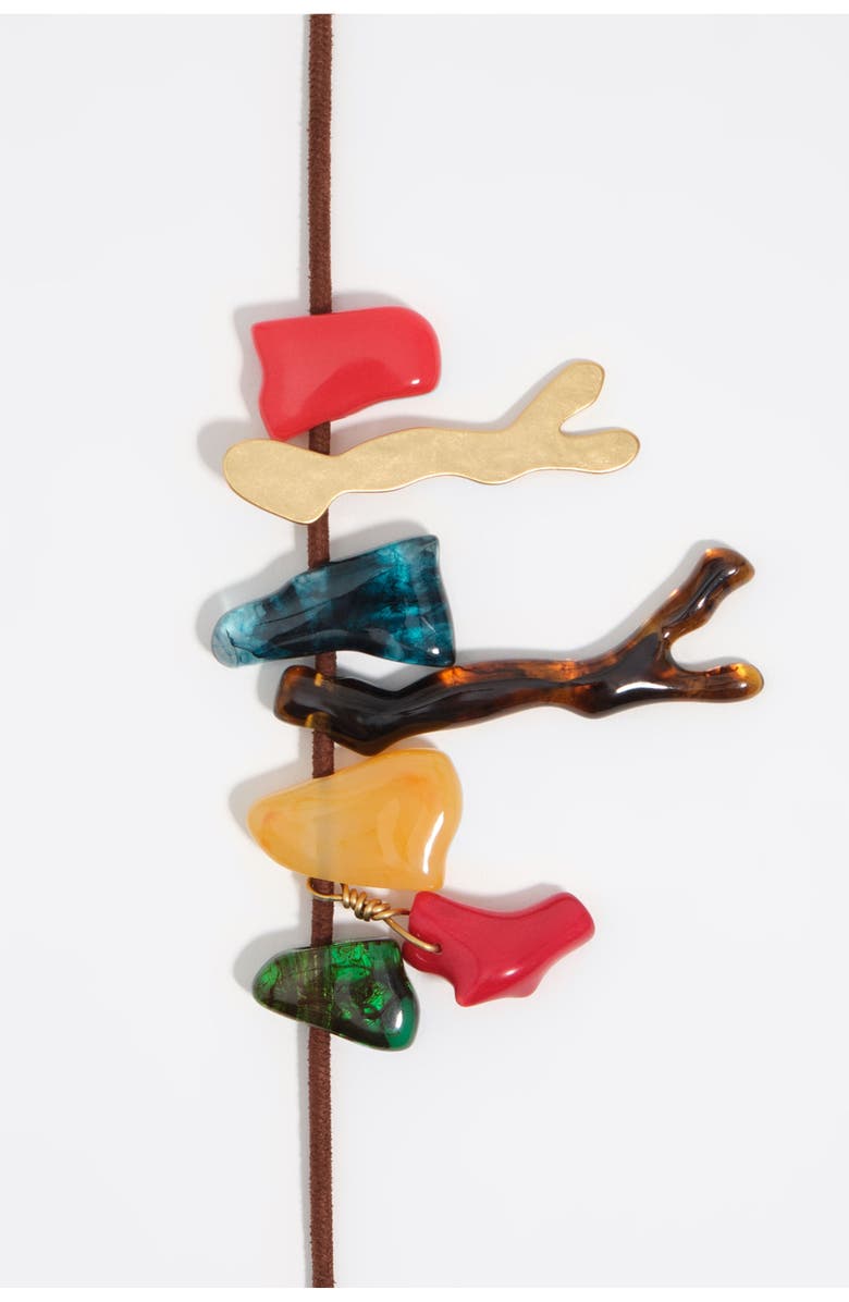 Bimba y Lola And Amber Resin Stone Necklace, Alternate, color, Coral