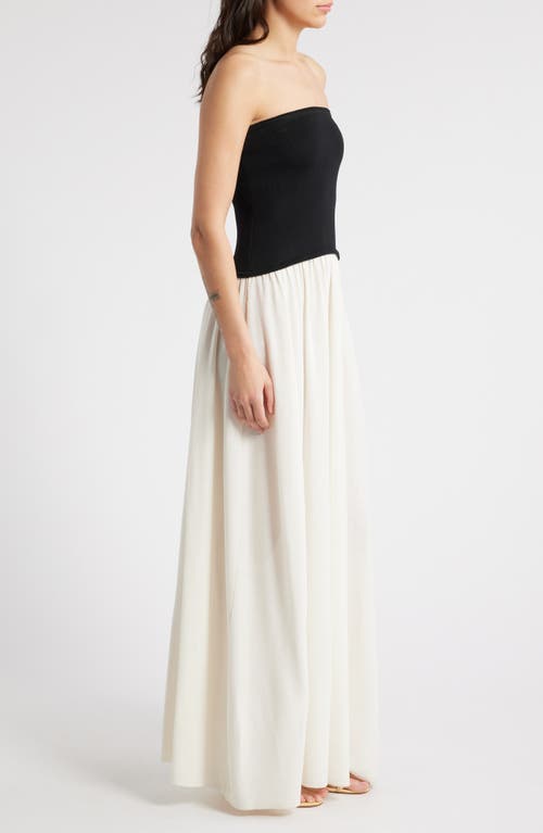 Solid & Striped Strapless Soglio Dress In Brule Noir