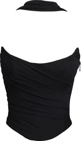 Hallie Strapless Corset Top with Scarf
