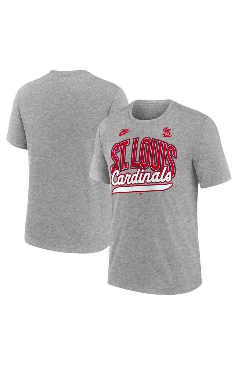 Nike Men's Nike Heather Gray St. Louis Cardinals Cooperstown Collection Retro Tri-Blend T-Shirt, Alternate, color, Heather Gray