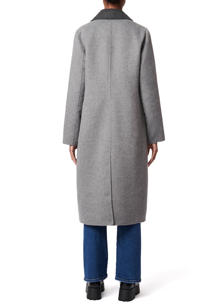 Bernardo Double Face Tailored Coat, Alternate, color, Light Grey/Charcoal