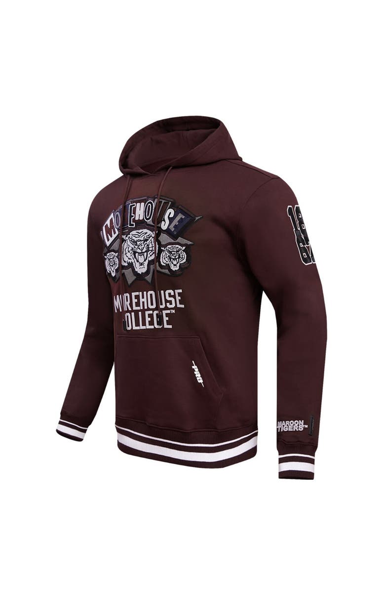 PRO STANDARD Men's Pro Standard Maroon Morehouse Maroon Tigers Homecoming Ribbed Fleece Pullover Hoodie, Alternate, color, 