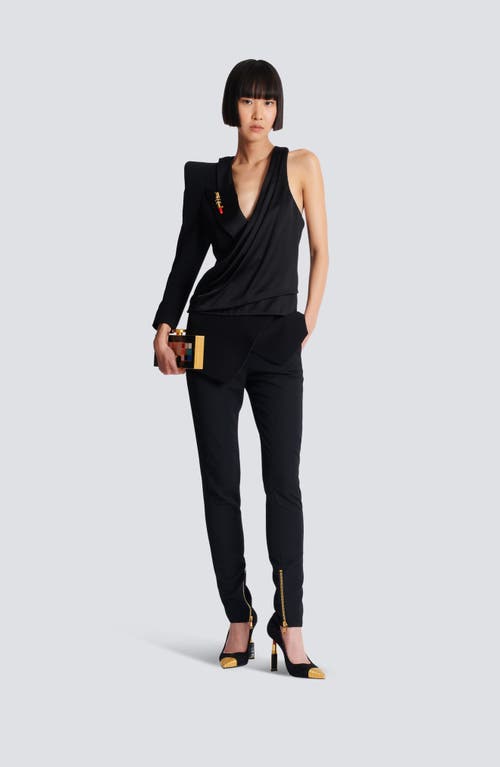 Shop Balmain Asymmetric Jacket With Structured Shoulder