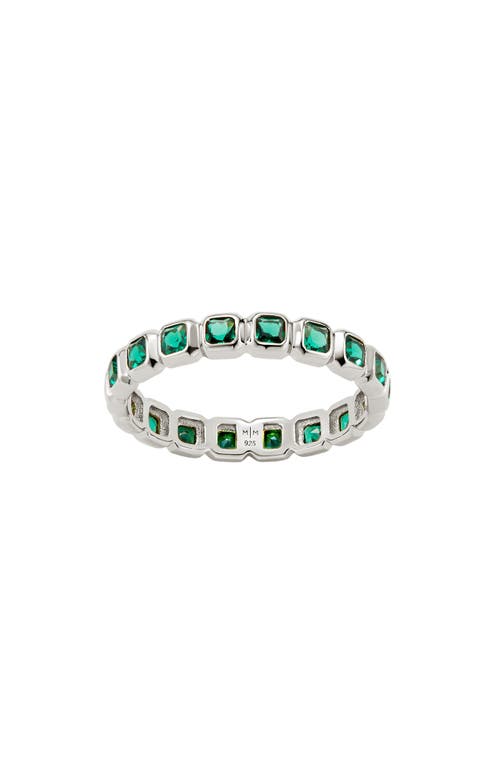 Made By Mary Cubic Zirconia Eternity Birthstone Ring In Green