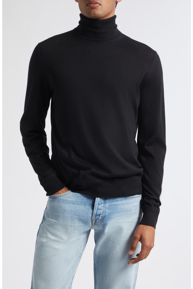 Cashmere & Silk Turtleneck Sweater, Main, color, NAA BLACK