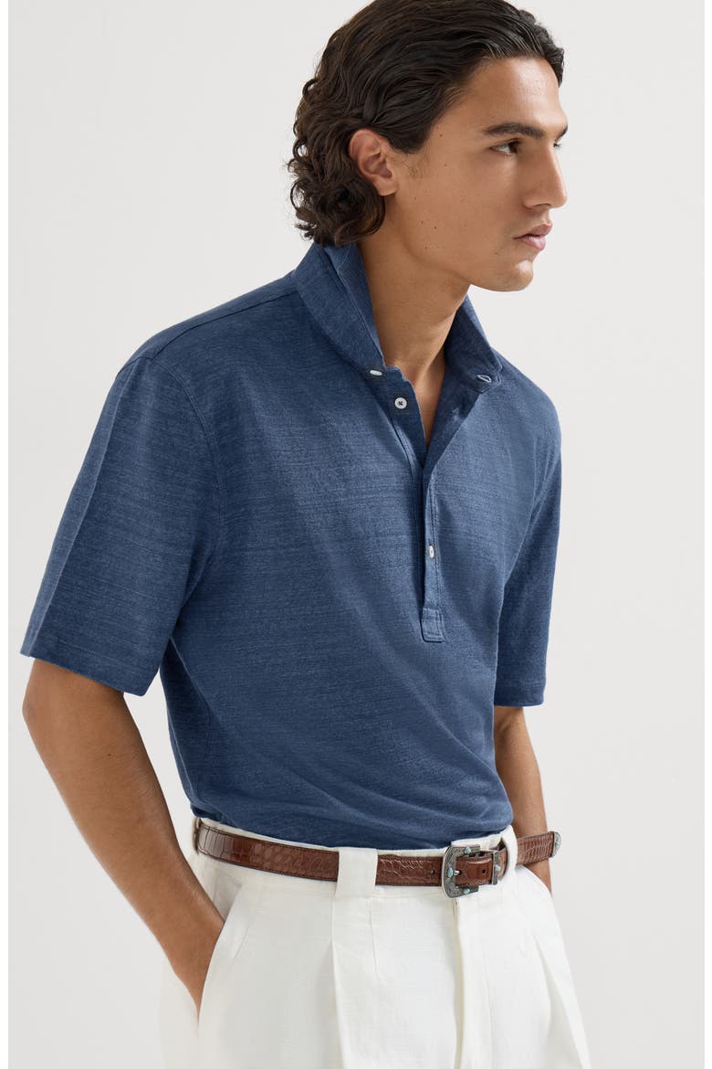 Jersey polo shirt, Alternate, color, Denim