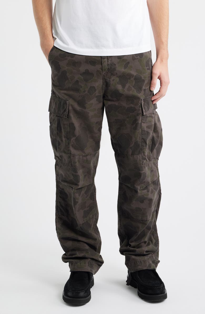 Carhartt Work In Progress Camo Cotton Duck Cargo Pants, Main, color, Camo Duck / Porph