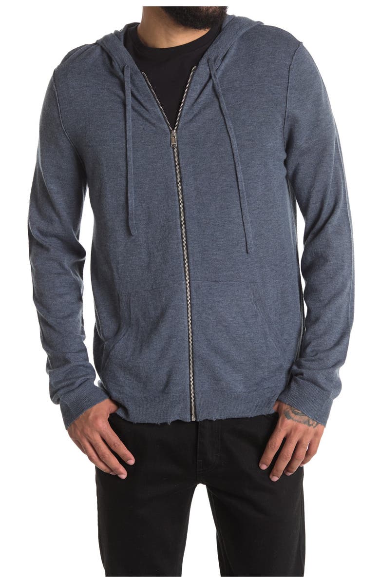 Zadig & Voltaire Clash Cashmere Full Zip Hoodie, Main, color, 