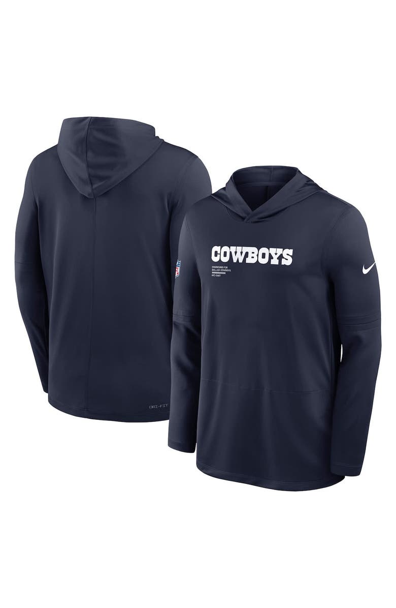 Nike Men's Nike Navy Dallas Cowboys Pure Fury Performance Long Sleeve Hooded T-Shirt, Alternate, color, Navy