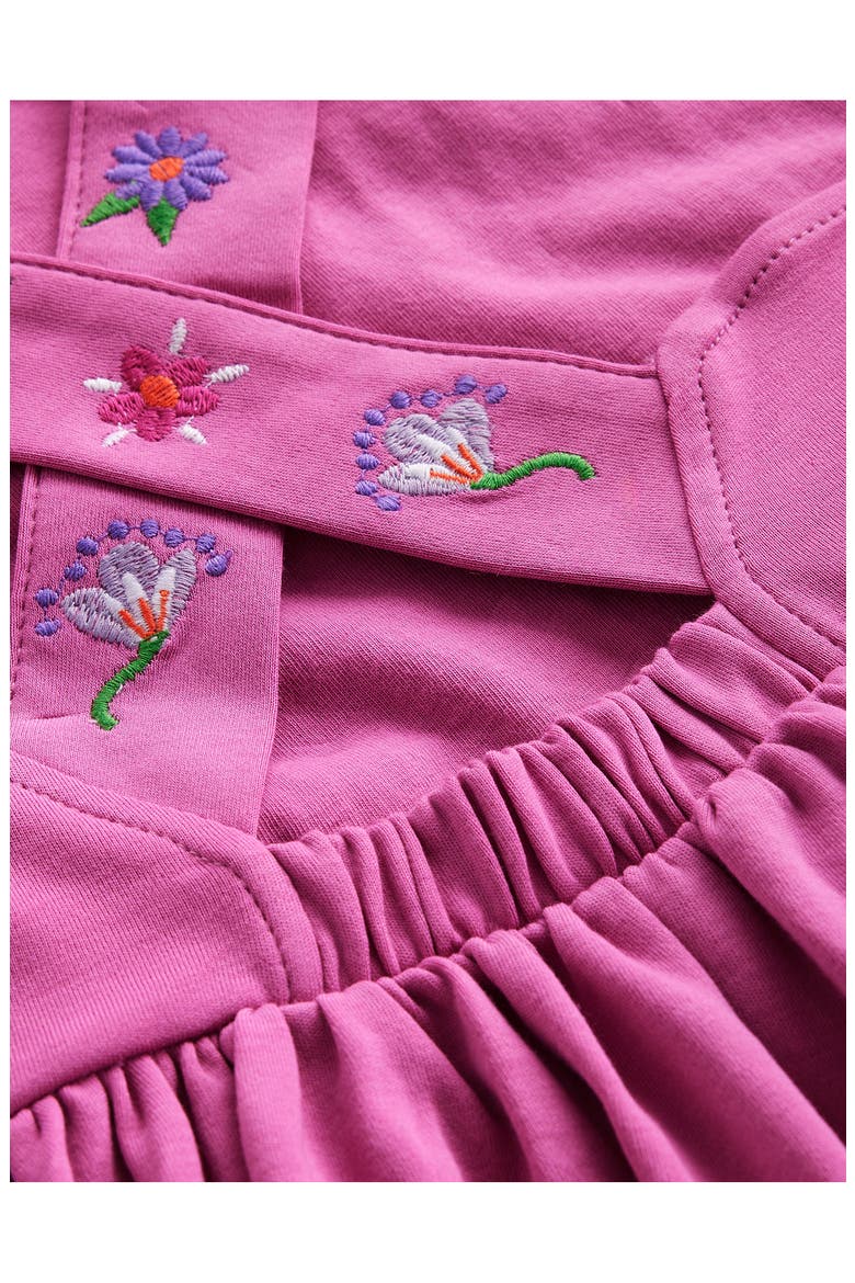 Kids' Embroidered Cotton Crossback Tank Dress, Alternate, color, SALMON PINK EMBROIDERY