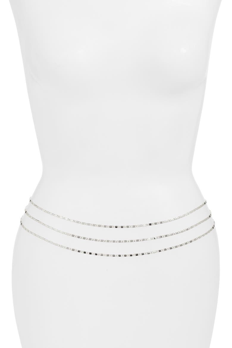 Triple Belly Chain, Main, color, SILVER