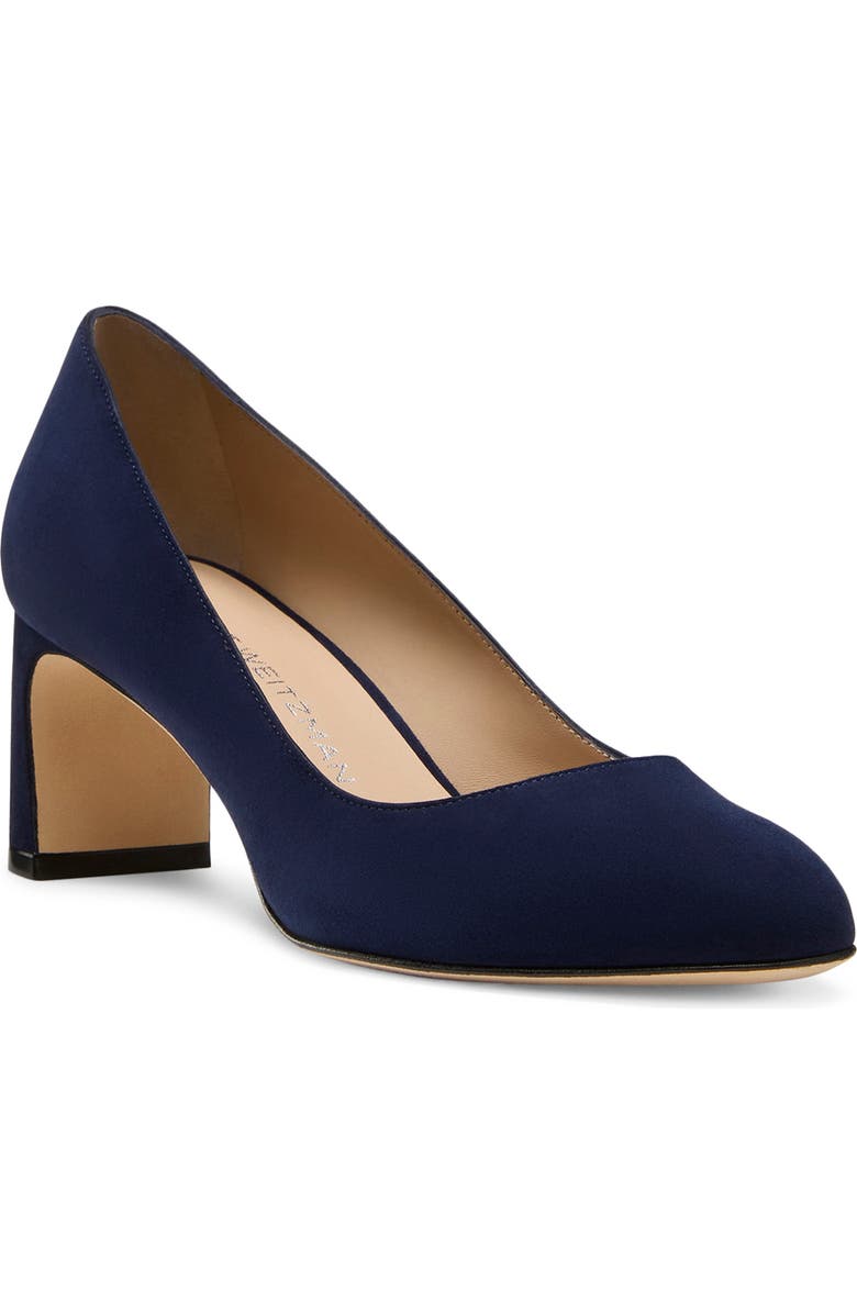 Stuart Weitzman Babette Block Heel Pump, Main, color, Nice Blue