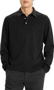 Theory City Relaxed Long Sleeve Cotton Polo