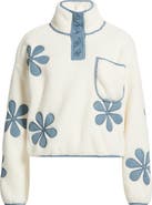 Thread & Supply Flower Patch Faux Shearling Pullover
