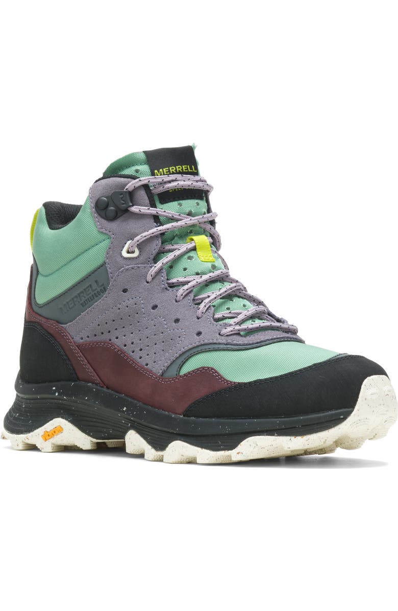 Merrell Speed Solo Mid Waterproof Hiking Boot, Main, color, Jade