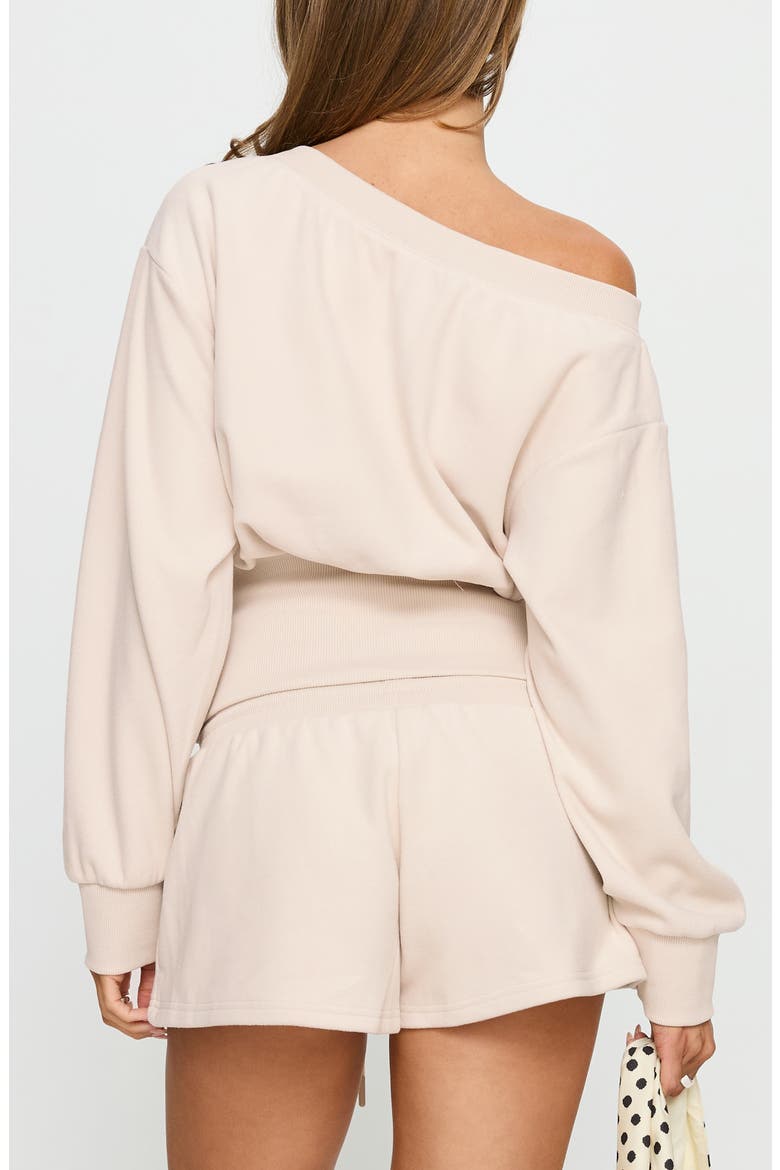 Cassey Off the Shoulder Slouchy Sweatshirt, Alternate, color, CREAM