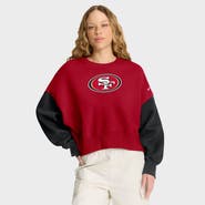 Nike Women's Nike Scarlet San Francisco 49ers Oversized Color-Block Pullover Sweatshirt