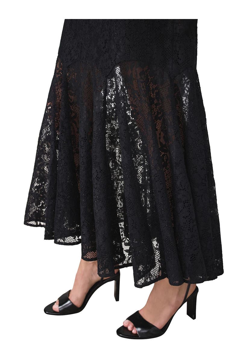 MINT VELVET Lace Fluted Sheer Skirt, Alternate, color, Black